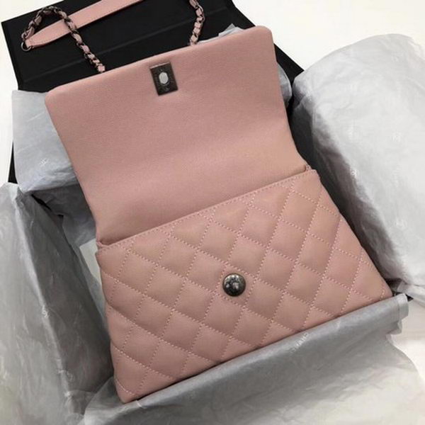 Chanel Classic Top Handle Bag Pink Cannage Pattern A92290 Red Chanel Classic Top Handle Bag Pink Cannage Pattern A92290 Red