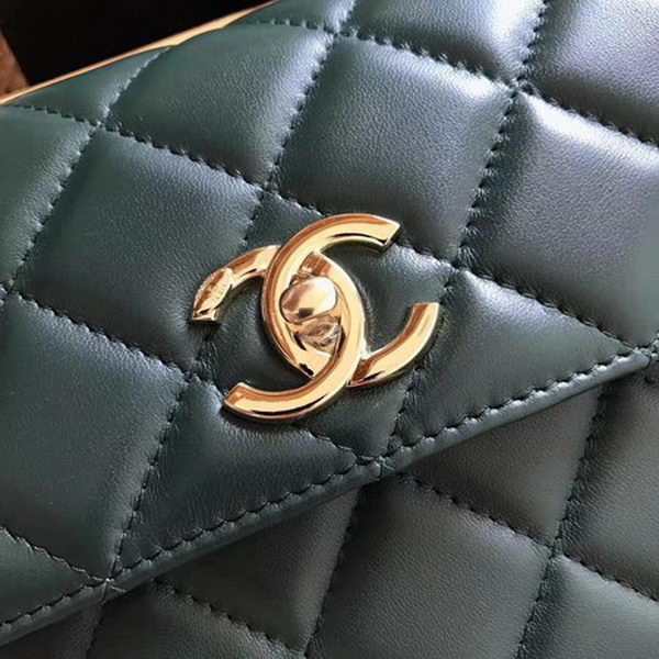 Chanel Classic Top Handle Bag Sheepskin Leather CHA2371 Deep Green Chanel Classic Top Handle Bag Sheepskin Leather CHA2371 Deep Green