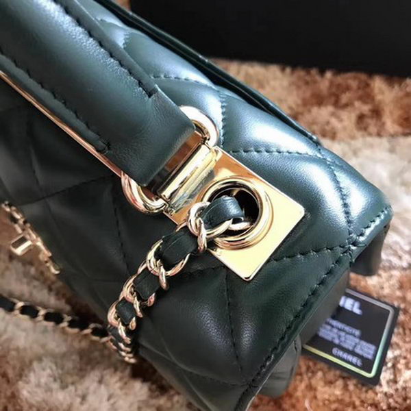 Chanel Classic Top Handle Bag Sheepskin Leather CHA2371 Deep Green Chanel Classic Top Handle Bag Sheepskin Leather CHA2371 Deep Green