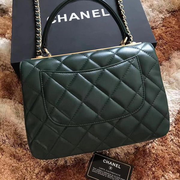Chanel Classic Top Handle Bag Sheepskin Leather CHA2371 Deep Green Chanel Classic Top Handle Bag Sheepskin Leather CHA2371 Deep Green