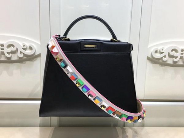 Fendi Peekaboo Small Bag Calfskin Leather FD26796 Black Fendi Peekaboo Small Bag Calfskin Leather FD26796 Black