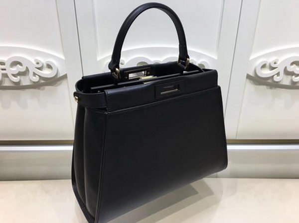 Fendi Peekaboo Small Bag Calfskin Leather FD26796 Black Fendi Peekaboo Small Bag Calfskin Leather FD26796 Black