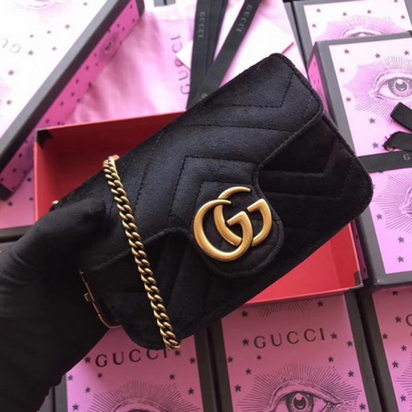 Gucci GG Marmont Velvet Super Mini Bag 476433 Black Gucci GG Marmont Velvet Super Mini Bag 476433 Black