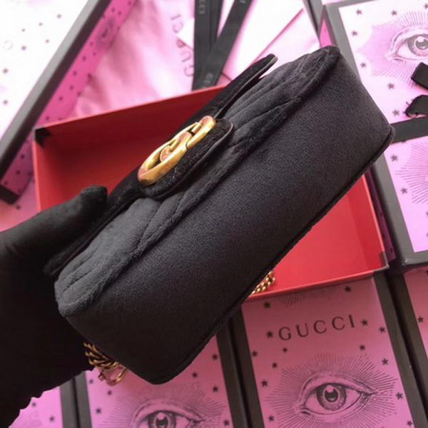 Gucci GG Marmont Velvet Super Mini Bag 476433 Black Gucci GG Marmont Velvet Super Mini Bag 476433 Black