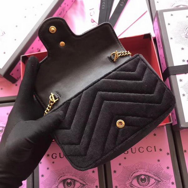 Gucci GG Marmont Velvet Super Mini Bag 476433 Black Gucci GG Marmont Velvet Super Mini Bag 476433 Black