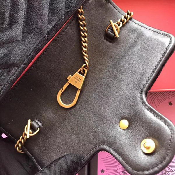 Gucci GG Marmont Velvet Super Mini Bag 476433 Black Gucci GG Marmont Velvet Super Mini Bag 476433 Black
