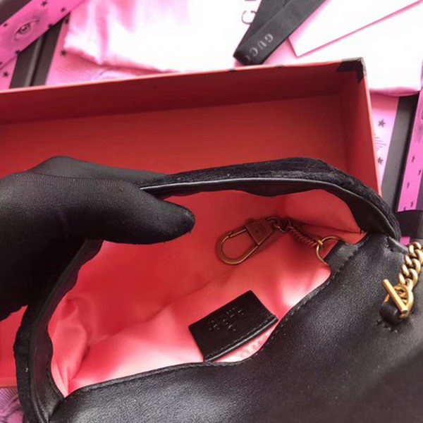 Gucci GG Marmont Velvet Super Mini Bag 476433 Black Gucci GG Marmont Velvet Super Mini Bag 476433 Black