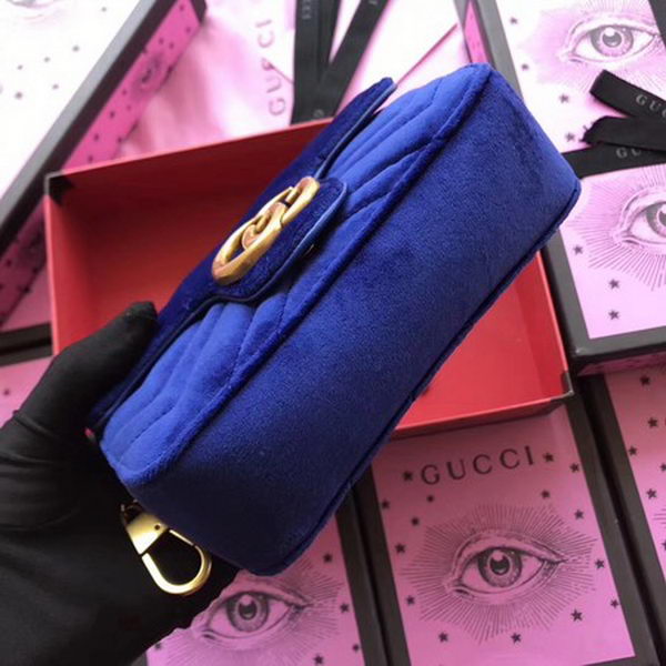 Gucci GG Marmont Velvet Super Mini Bag 476433 Blue Gucci GG Marmont Velvet Super Mini Bag 476433 Blue