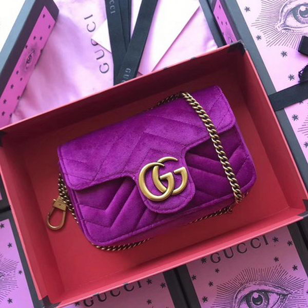 Gucci GG Marmont Velvet Super Mini Bag 476433 Purple Gucci GG Marmont Velvet Super Mini Bag 476433 Purple