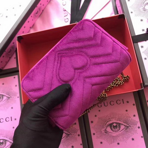 Gucci GG Marmont Velvet Super Mini Bag 476433 Purple Gucci GG Marmont Velvet Super Mini Bag 476433 Purple