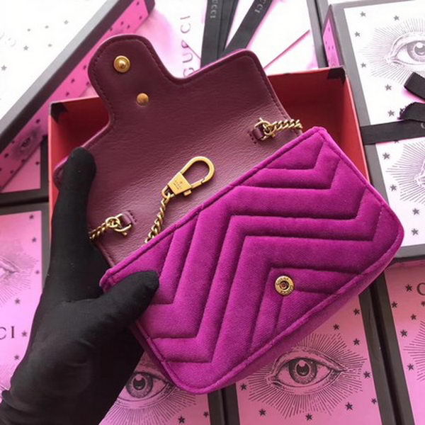 Gucci GG Marmont Velvet Super Mini Bag 476433 Purple Gucci GG Marmont Velvet Super Mini Bag 476433 Purple