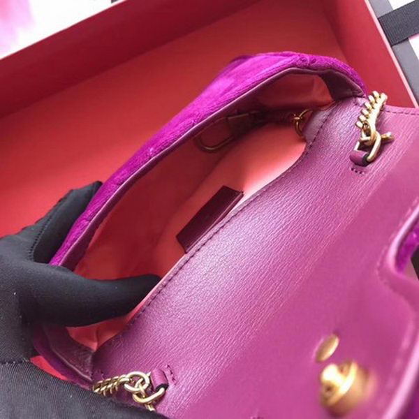 Gucci GG Marmont Velvet Super Mini Bag 476433 Purple Gucci GG Marmont Velvet Super Mini Bag 476433 Purple