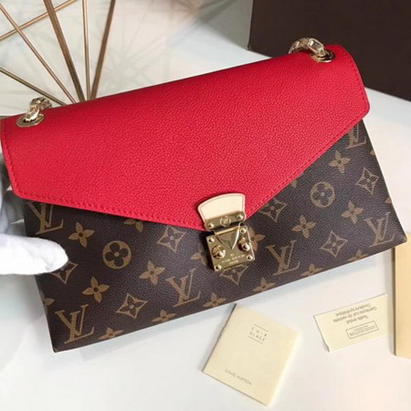 Louis Vuitton Monogram Canvas Pallas Chain Cerise M41201 Red Louis Vuitton Monogram Canvas Pallas Chain Cerise M41201 Red