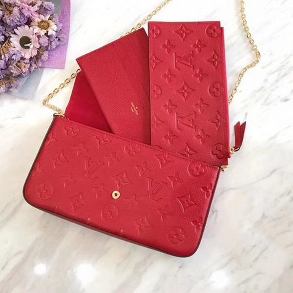 Louis Vuitton Monogram Empreinte POCHETTE FeLICIE M64064 Red Louis Vuitton Monogram Empreinte POCHETTE FeLICIE M64064 Red