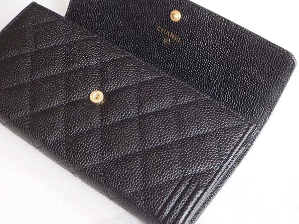 Chanel Boy Matelasse Long Wallet Calfskin Leather CHA5264 Black Chanel Boy Matelasse Long Wallet Calfskin Leather CHA5264 Black