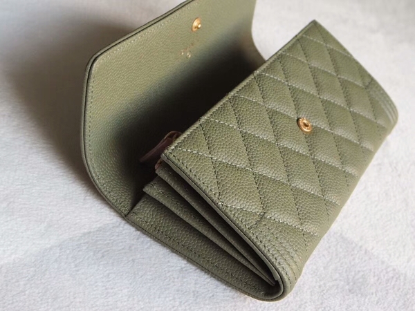 Chanel Boy Matelasse Long Wallet Calfskin Leather CHA5264 Green Chanel Boy Matelasse Long Wallet Calfskin Leather CHA5264 Green
