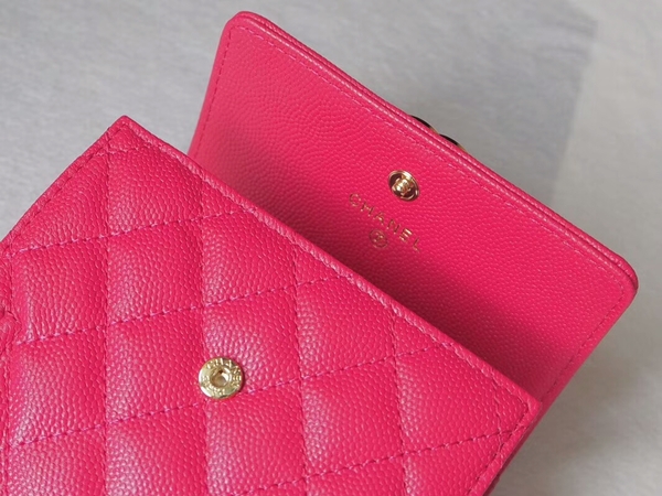 Chanel Tri-Fold Wallet Calfskin Leather A48980 Peach Chanel Tri-Fold Wallet Calfskin Leather A48980 Peach