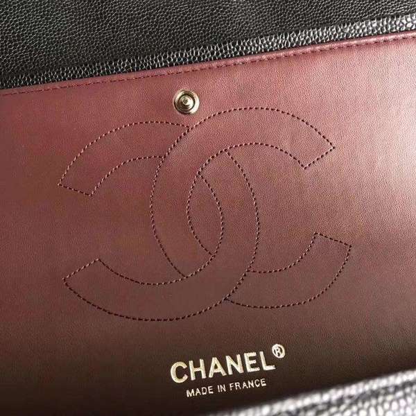 Chanel Flap Shoulder Bags Black Original Calfskin Leather CF1113 Silver Chanel Flap Shoulder Bags Black Original Calfskin Leather CF1113 Silver