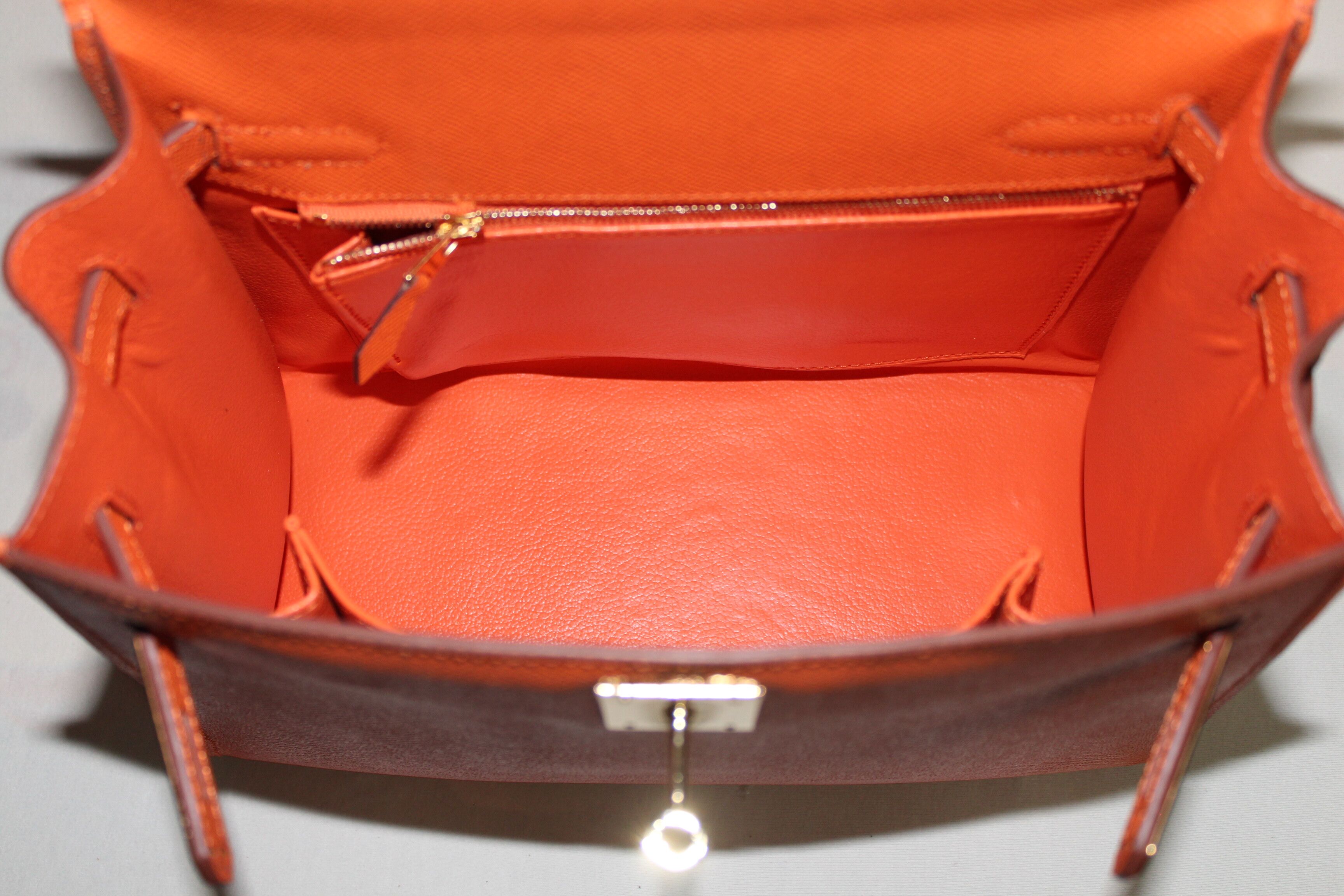 Hermes Kelly 28cm Shoulder Bags espom leather orange Hermes Kelly 28cm Shoulder Bags espom leather orange