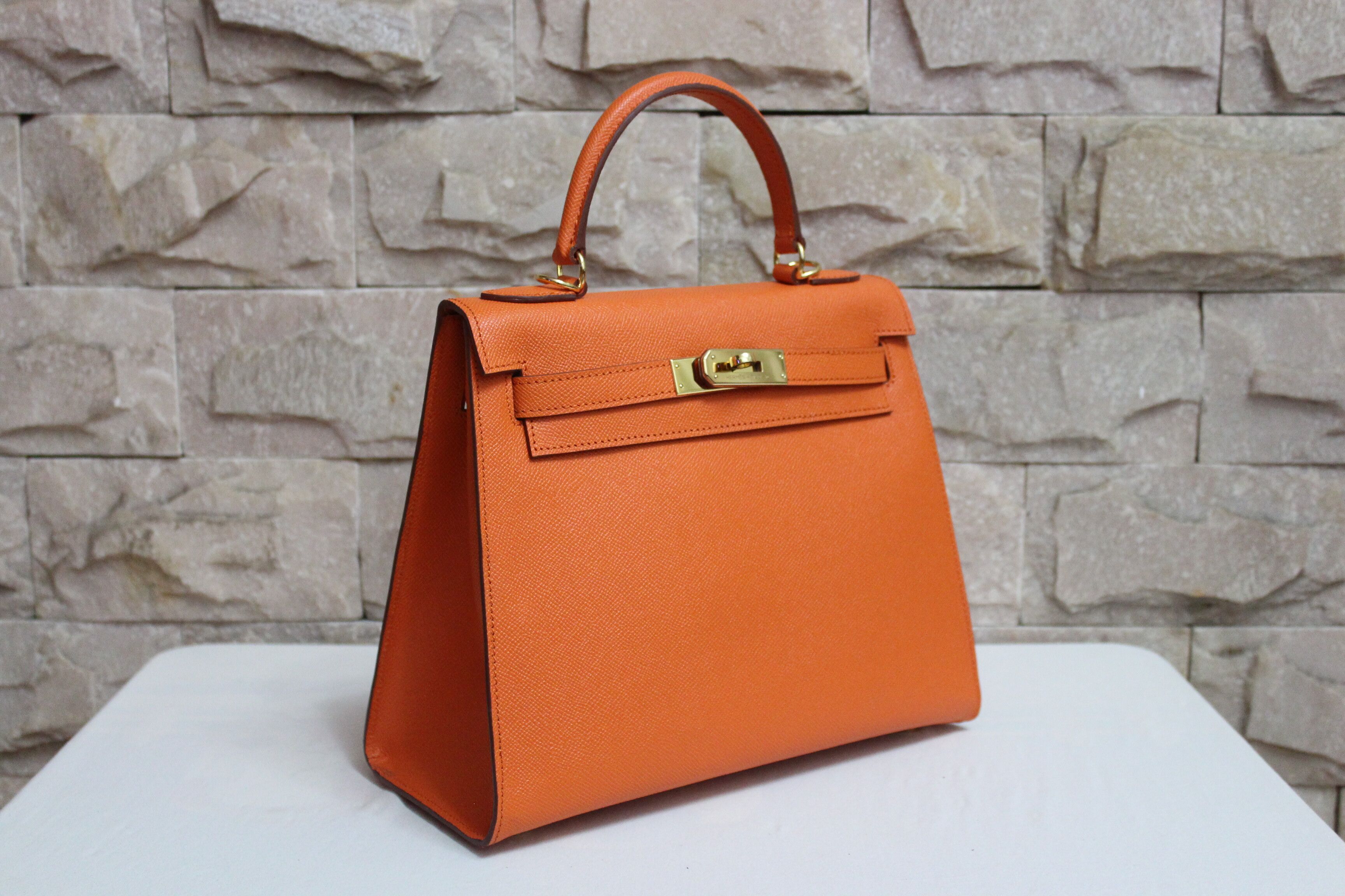 Hermes Kelly 28cm Shoulder Bags espom leather orange Hermes Kelly 28cm Shoulder Bags espom leather orange