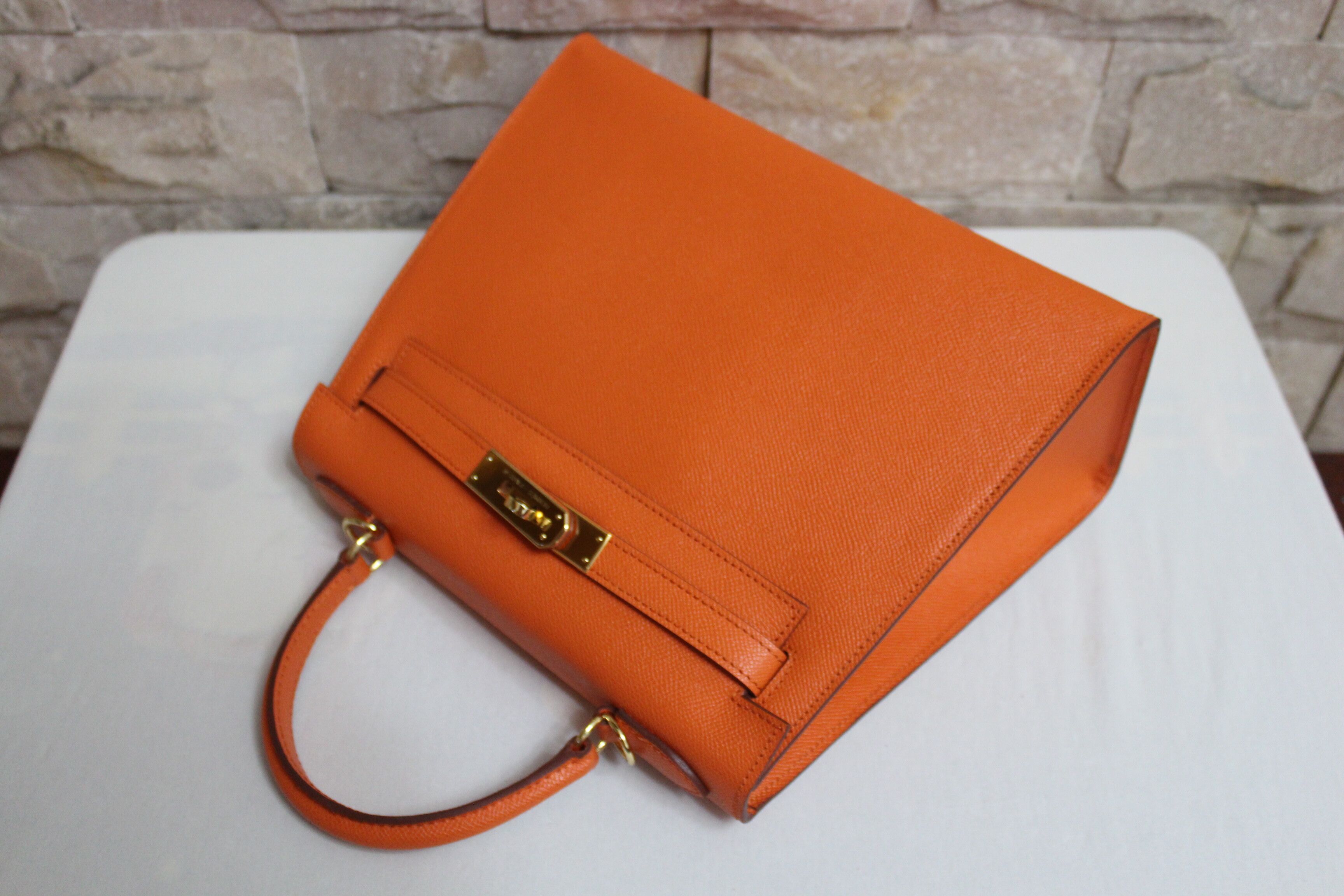 Hermes Kelly 28cm Shoulder Bags espom leather orange Hermes Kelly 28cm Shoulder Bags espom leather orange