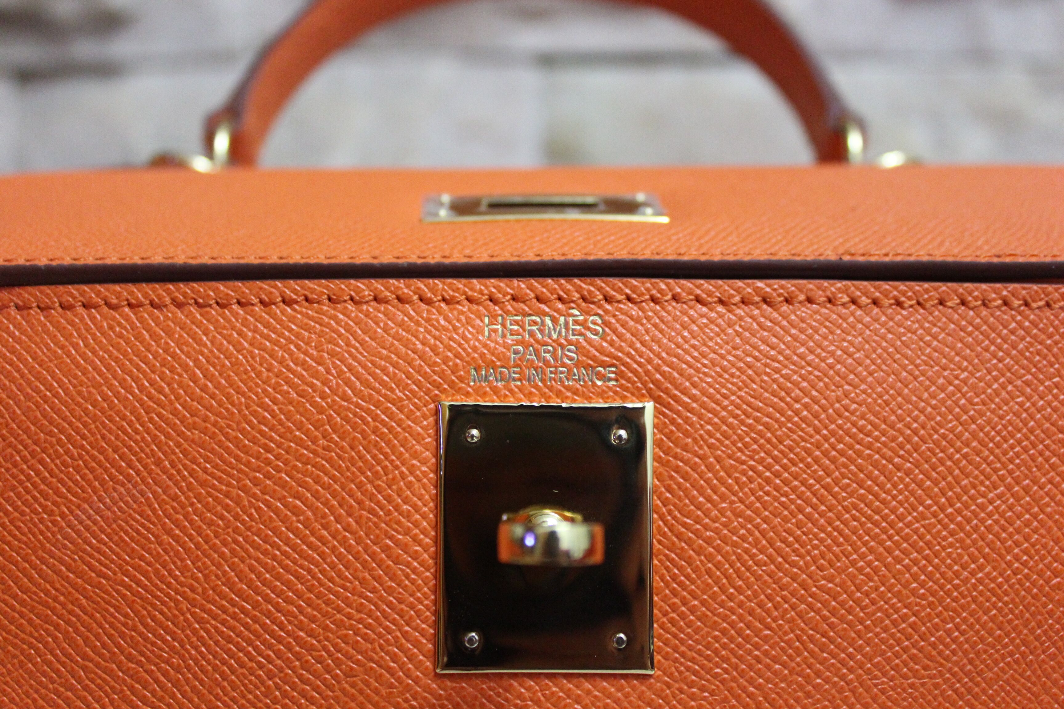 Hermes Kelly 28cm Shoulder Bags espom leather orange Hermes Kelly 28cm Shoulder Bags espom leather orange