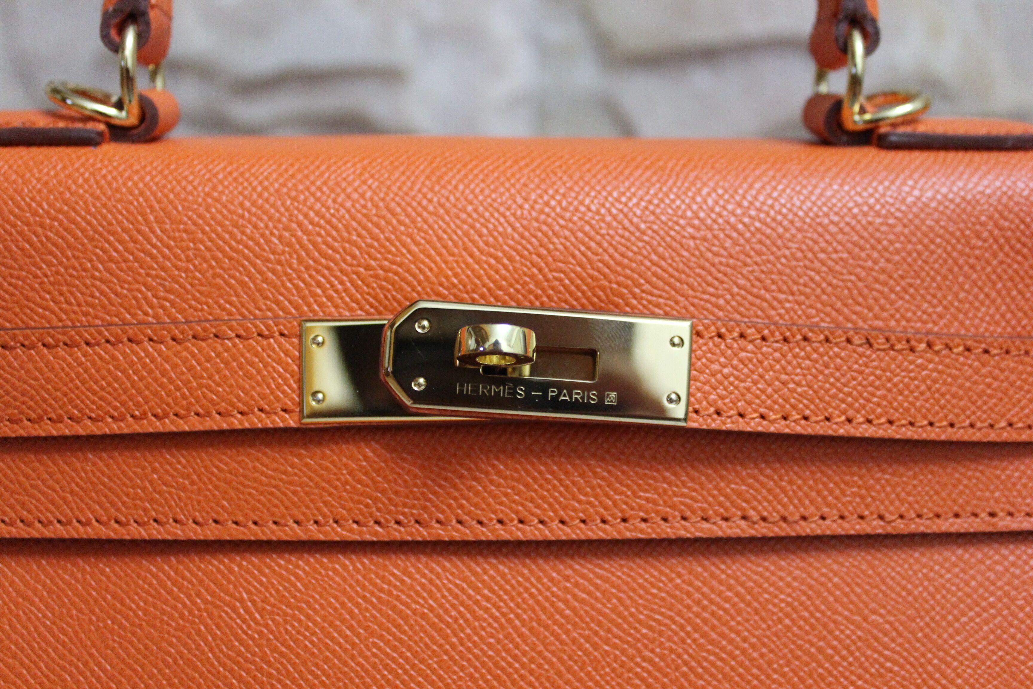 Hermes Kelly 28cm Shoulder Bags espom leather orange Hermes Kelly 28cm Shoulder Bags espom leather orange
