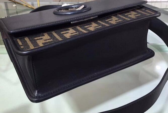 Fendi Calfskin Leather Shoulder Bag 8112 Black Fendi Calfskin Leather Shoulder Bag 8112 Black