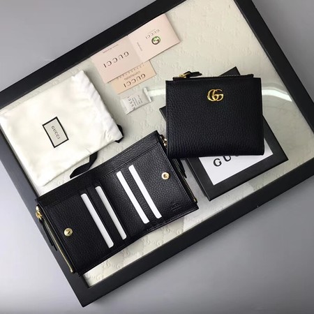 Gucci Calfskin Leather Wallet 474747 black