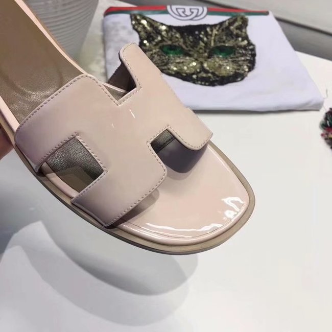 Hermes lady leather fashion Slipper HO808HMJ apricot Hermes lady leather fashion Slipper HO808HMJ apricot