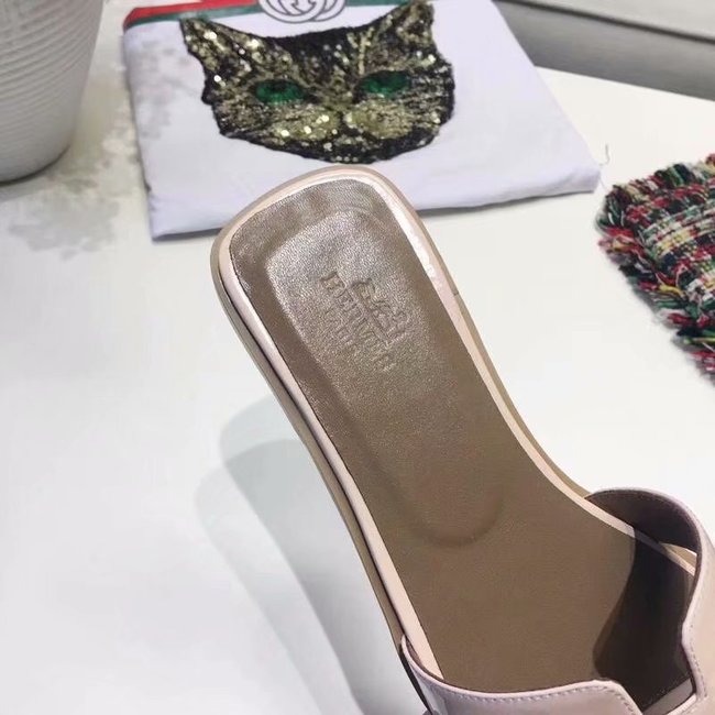 Hermes lady leather fashion Slipper HO808HMJ apricot Hermes lady leather fashion Slipper HO808HMJ apricot