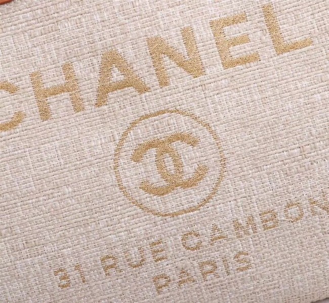 Chanel Canvas Tote Shopping Bag 8099 off-white