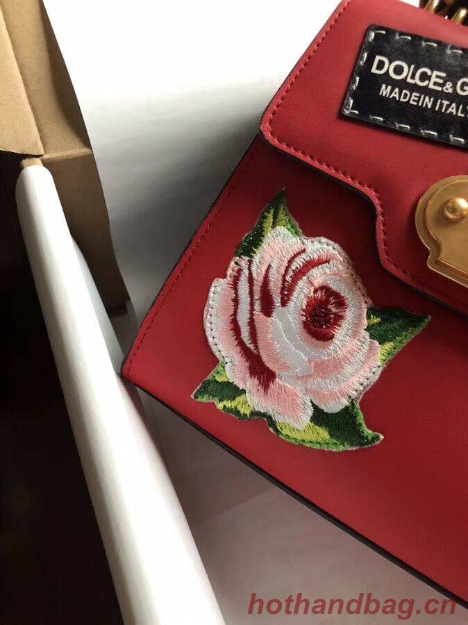 Dolce & Gabbana SICILY Chrysanthemum Calfskin Tote Bags 5588-2 red Dolce & Gabbana SICILY Chrysanthemum Calfskin Tote Bags 5588-2 red