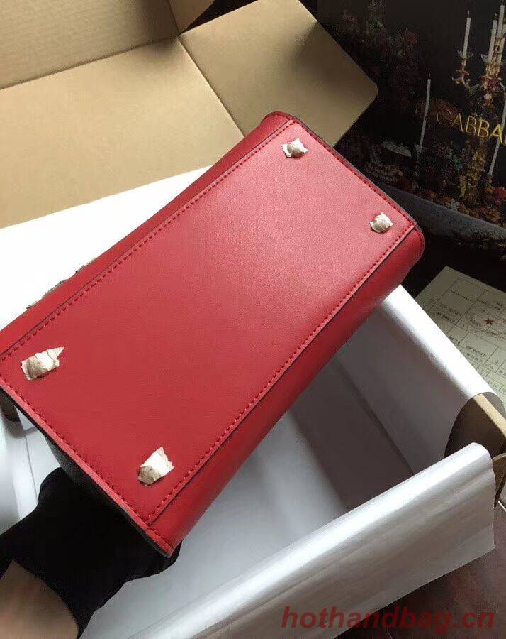 Dolce & Gabbana SICILY Chrysanthemum Calfskin Tote Bags 5588-2 red Dolce & Gabbana SICILY Chrysanthemum Calfskin Tote Bags 5588-2 red