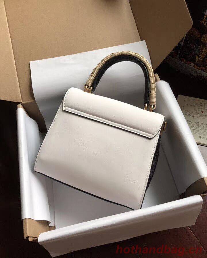 Dolce & Gabbana SICILY Chrysanthemum Calfskin Tote Bags 5588-2 white Dolce & Gabbana SICILY Chrysanthemum Calfskin Tote Bags 5588-2 white