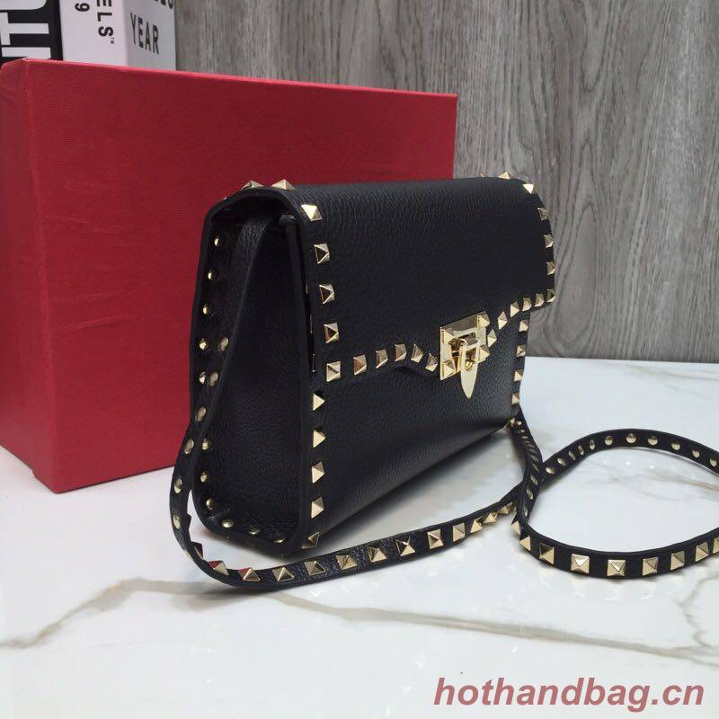 VALENTINO Rockstud leather cross-body bag 76357 black VALENTINO Rockstud leather cross-body bag 76357 black