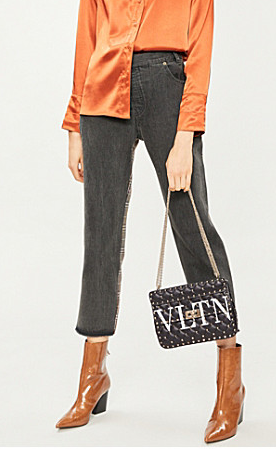 VALENTINO Rockstud spike medium shoulder bag 2601 black VALENTINO Rockstud spike medium shoulder bag 2601 black