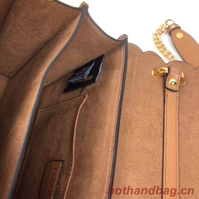 Fendi KAN I F leather bag 8BF053 Brown Fendi KAN I F leather bag 8BF053 Brown