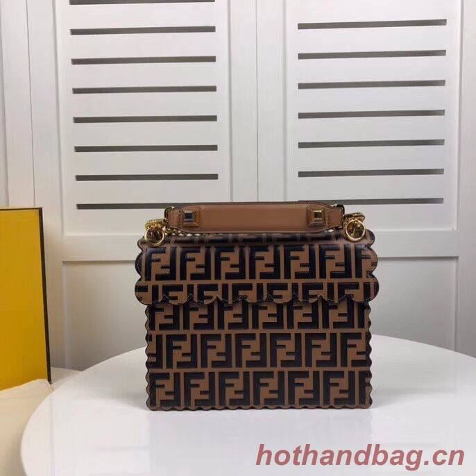Fendi KAN I F leather bag 8BF053 Brown Fendi KAN I F leather bag 8BF053 Brown
