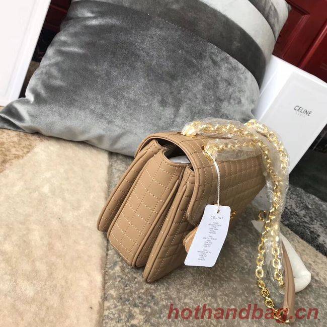 CELINE MEDIUM C BAG IN BICOLOUR QUILTED CALFSKIN CL87253 Camel CELINE MEDIUM C BAG IN BICOLOUR QUILTED CALFSKIN CL87253 Camel