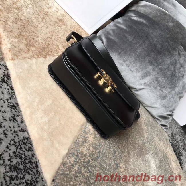 CELINE MEDIUM TRIOMPHE BAG IN SHINY CALFSKIN CL87363 BLACK CELINE MEDIUM TRIOMPHE BAG IN SHINY CALFSKIN CL87363 BLACK