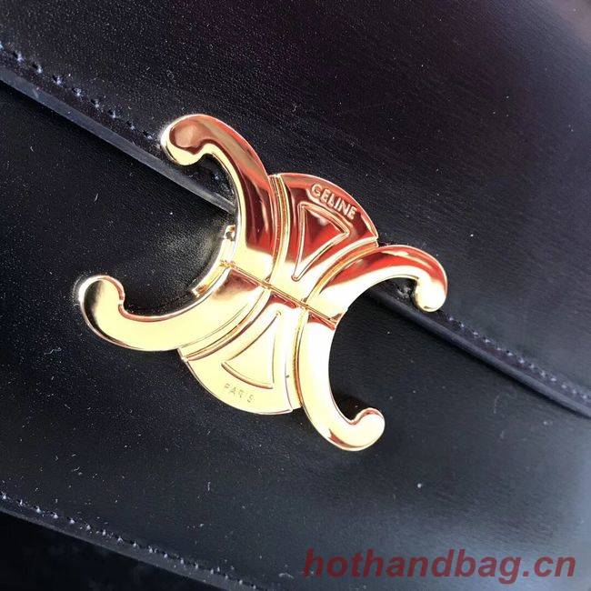 CELINE MEDIUM TRIOMPHE BAG IN SHINY CALFSKIN CL87363 BLACK CELINE MEDIUM TRIOMPHE BAG IN SHINY CALFSKIN CL87363 BLACK