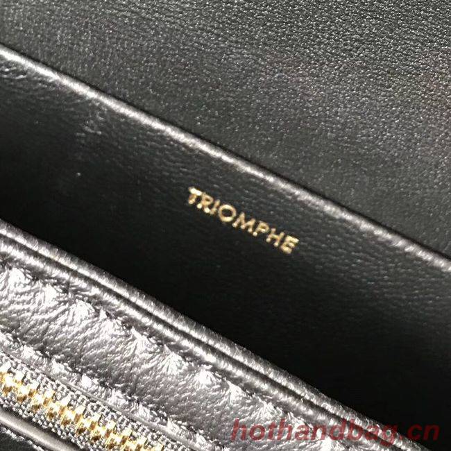 CELINE MEDIUM TRIOMPHE BAG IN SHINY CALFSKIN CL87363 BLACK CELINE MEDIUM TRIOMPHE BAG IN SHINY CALFSKIN CL87363 BLACK