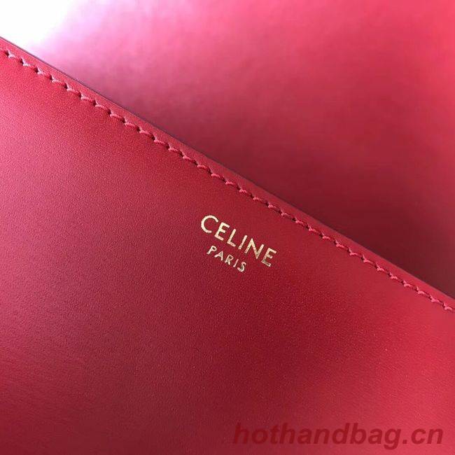 CELINE MEDIUM TRIOMPHE BAG IN SHINY CALFSKIN CL87363 RED CELINE MEDIUM TRIOMPHE BAG IN SHINY CALFSKIN CL87363 RED
