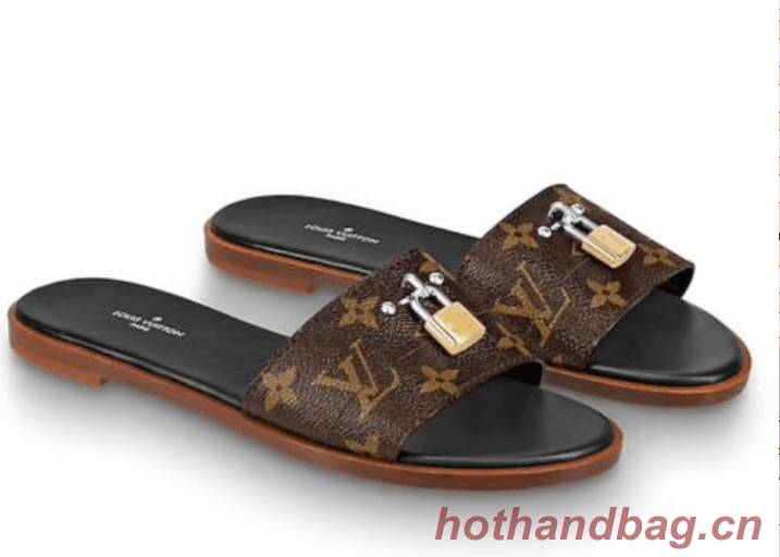 Louis Vuitton LOCK IT MULE FLAT 1A4XXF Black Louis Vuitton LOCK IT MULE FLAT 1A4XXF Black