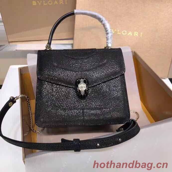 BVLGARI Serpenti Forever metallic-leather shoulder bag 058962 Black BVLGARI Serpenti Forever metallic-leather shoulder bag 058962 Black