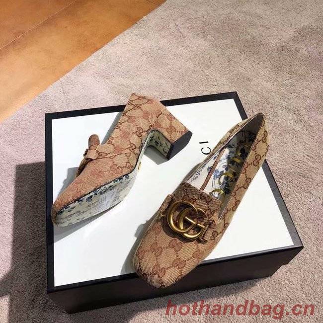 Gucci GG mid-heel pump with Double G GG1468BL Gucci GG mid-heel pump with Double G GG1468BL