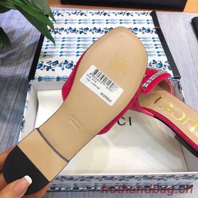 Gucci Velvet slide with crystal G GG1470BL-4 Gucci Velvet slide with crystal G GG1470BL-4