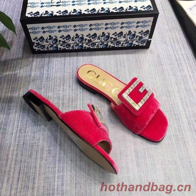Gucci Velvet slide with crystal G GG1470BL-4 Gucci Velvet slide with crystal G GG1470BL-4