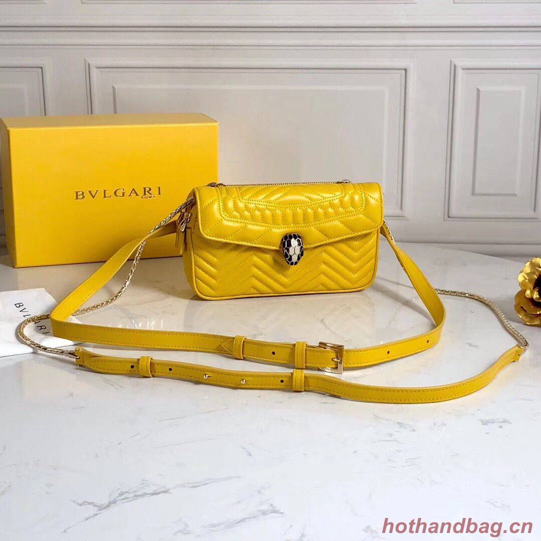 BVLGARI Serpenti Forever Original Calfskin Leather Belt Bag 287852 Yellow BVLGARI Serpenti Forever Original Calfskin Leather Belt Bag 287852 Yellow